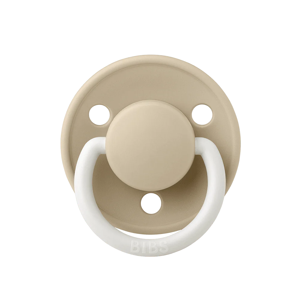 BIBS De Lux Silicone Pacifiers | One Size | Personalisable Vanilla Night Glow - Personalisable Baby Products Sold and Personalised by JustBørn
