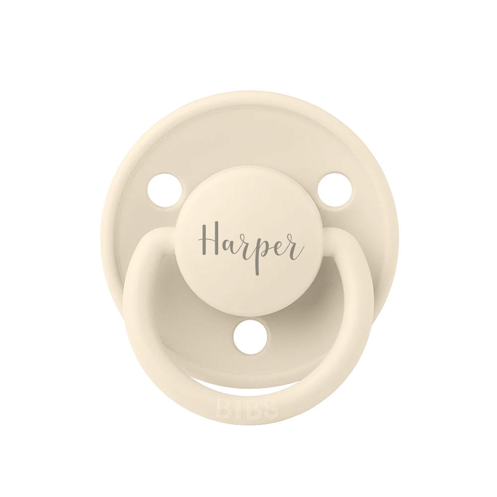 BIBS De Lux Natural Rubber Latex Pacifiers | Personalised Ivory - Personalisable Baby Products Sold and Personalised by JustBørn