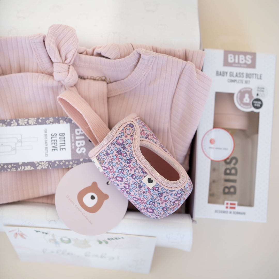 JBØRN x BIBS Baby Shower Gift Set | Organic Cotton Sleepsuit & Matching Baby Bottle - Personalisable Baby Products Sold and Personalised by JustBørn