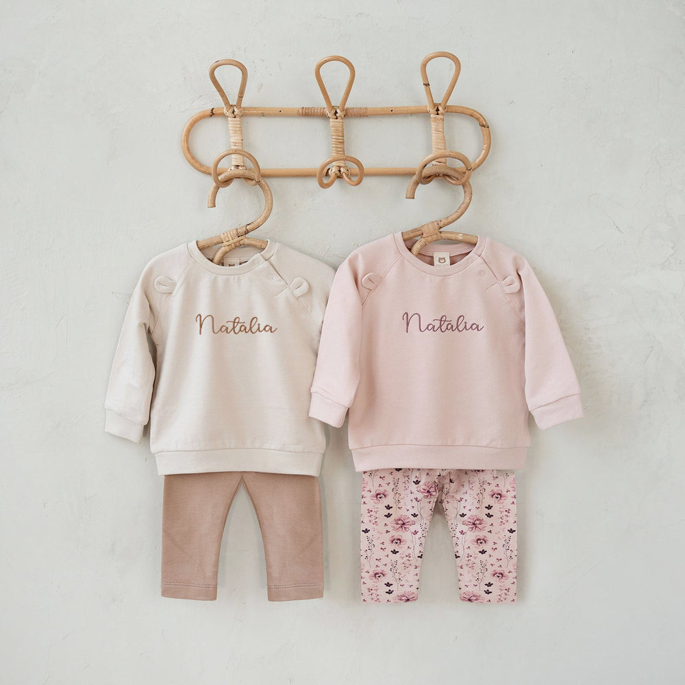 JBØRN Organic Cotton Baby Sweatshirt & Legging Set 3-6 Months - Personalisable Baby Products Sold and Personalised by JustBørn