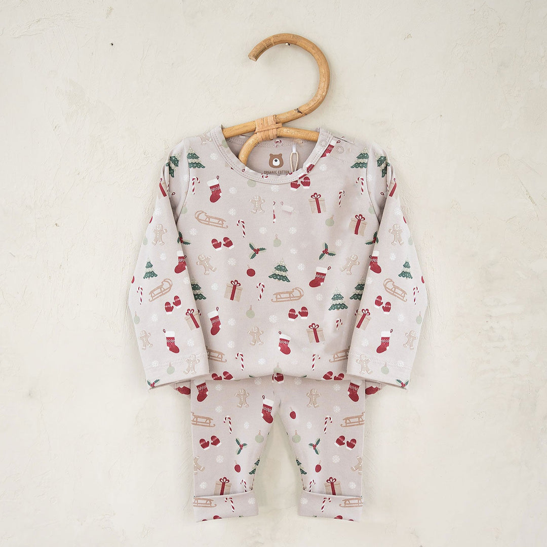 JBØRN Organic Cotton Baby First Christmas Pyjama | 0-3 Months - Personalisable Baby Products Sold and Personalised by JustBørn