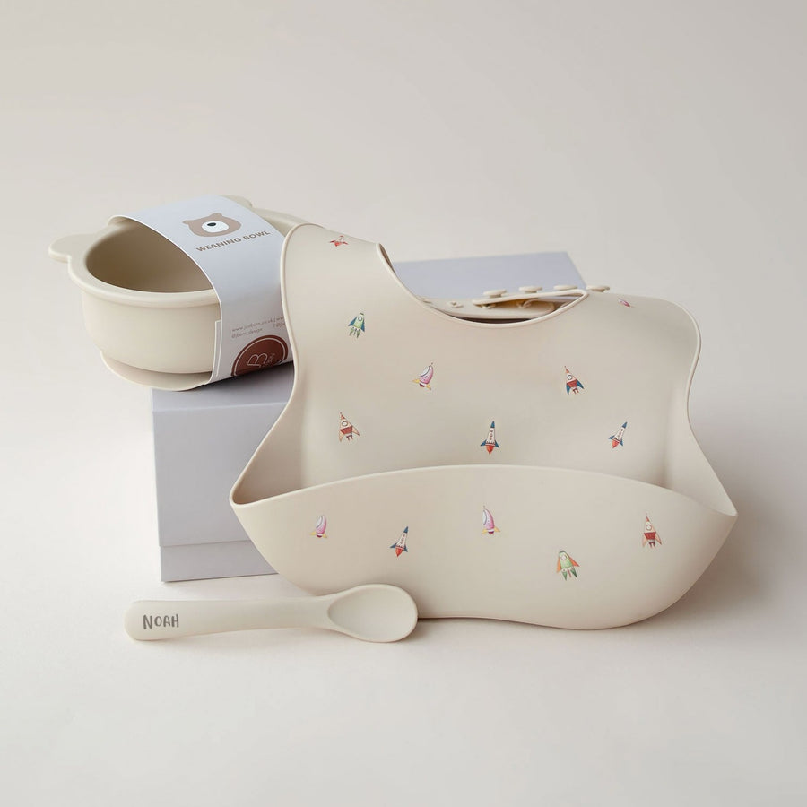 JBØRN Baby Weaning Basic Gift Box Vanilla - Personalisable Baby Products Sold and Personalised by JustBørn