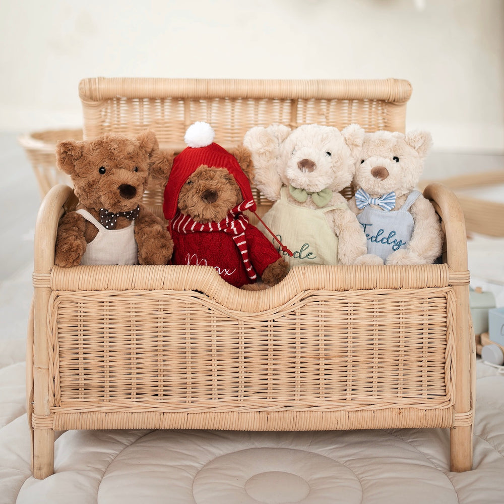 JBØRN Christmas Teddy Bear Soft Toy with Personalised Festive Outfit - Personalisable Baby Products Sold and Personalised by JustBørn