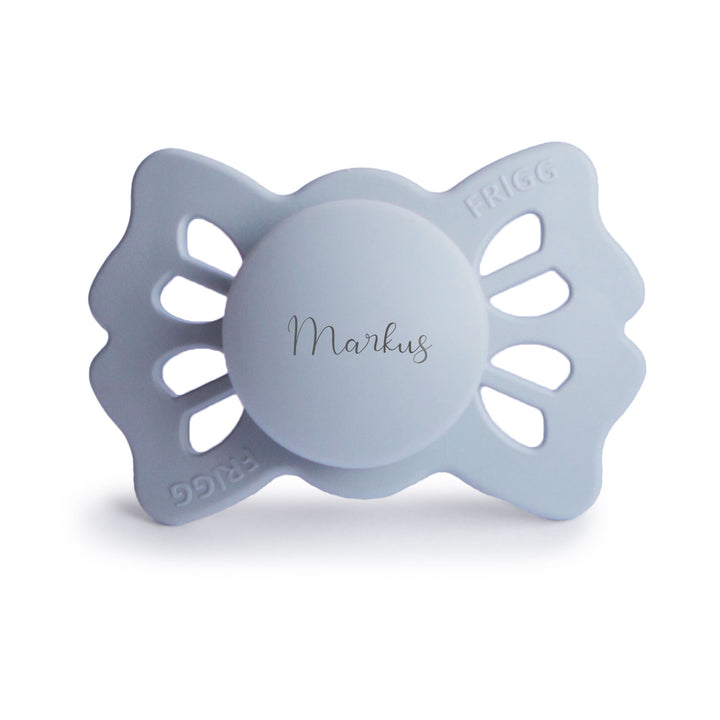 FRIGG Lucky Symmetrical Silicone Pacifiers | Personalised Powder Blue Size 1 (0-6 Months) - Personalisable Baby Products Sold and Personalised by JustBørn
