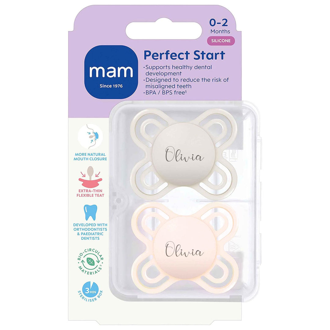 MAM Perfect Start Soother 0-2 Months | Newborn Dummy - Personalisable Baby Products Sold and Personalised by JustBørn