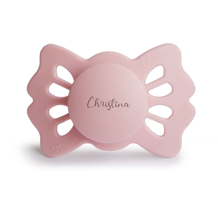 FRIGG Lucky Symmetrical Silicone Pacifiers | Personalised Baby Pink Size 1 (0-6 Months) Yes - Personalisable Baby Products Sold and Personalised by JustBørn