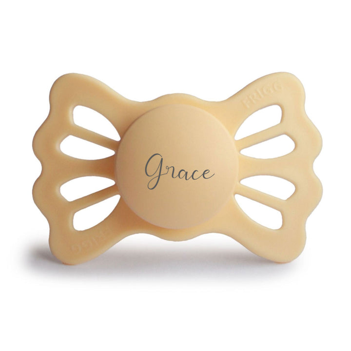 FRIGG Lucky Symmetrical Silicone Pacifiers | Personalised Pale Daffodil Size 2 (6-18 Months) Yes - Personalisable Baby Products Sold and Personalised by JustBørn