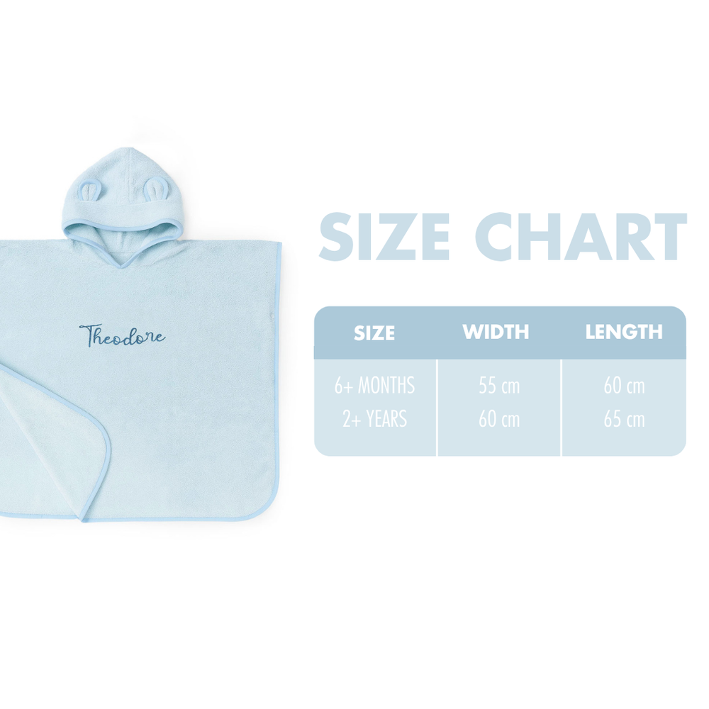 JBØRN Organic Cotton Hooded Poncho | 6 Months Up To 2 Years - Personalisable Baby Products Sold and Personalised by JustBørn