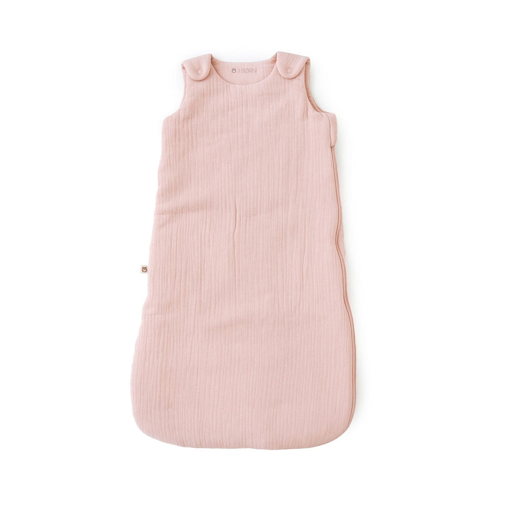 JBØRN Organic Cotton Muslin Sleep Bag | 0-6 Months Blush No - Personalisable Baby Products Sold and Personalised by JustBørn