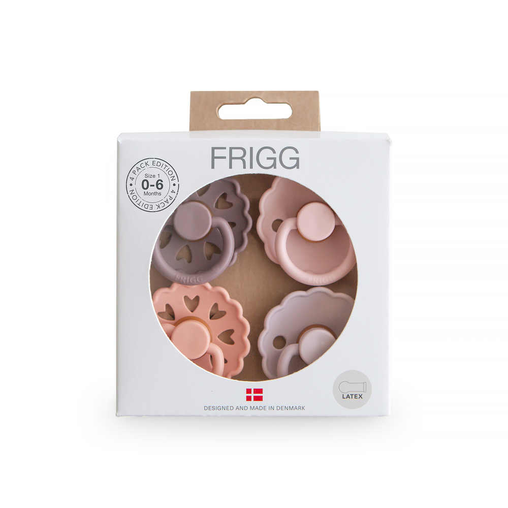 FRIGG Natural Rubber Latex Pacifier Pack of 4 Sunset Bliss No - Personalisable Baby Products Sold and Personalised by JustBørn