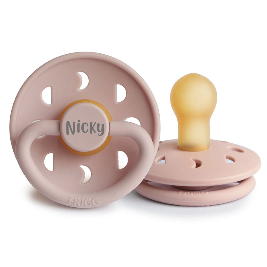 FRIGG Moon Natural Rubber Latex Pacifiers | Personalised Blush - Personalisable Baby Products Sold and Personalised by JustBørn