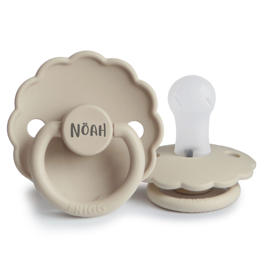 FRIGG Daisy Silicone Pacifiers Sandstone Yes - Personalisable Baby Products Sold and Personalised by JustBørn
