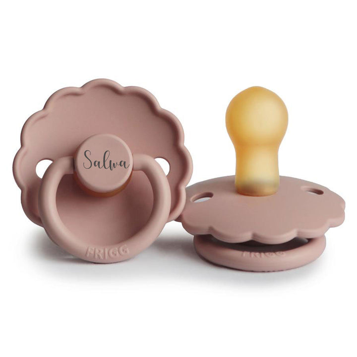 FRIGG Daisy Natural Rubber Latex Pacifier Blush Yes - Personalisable Baby Products Sold and Personalised by JustBørn