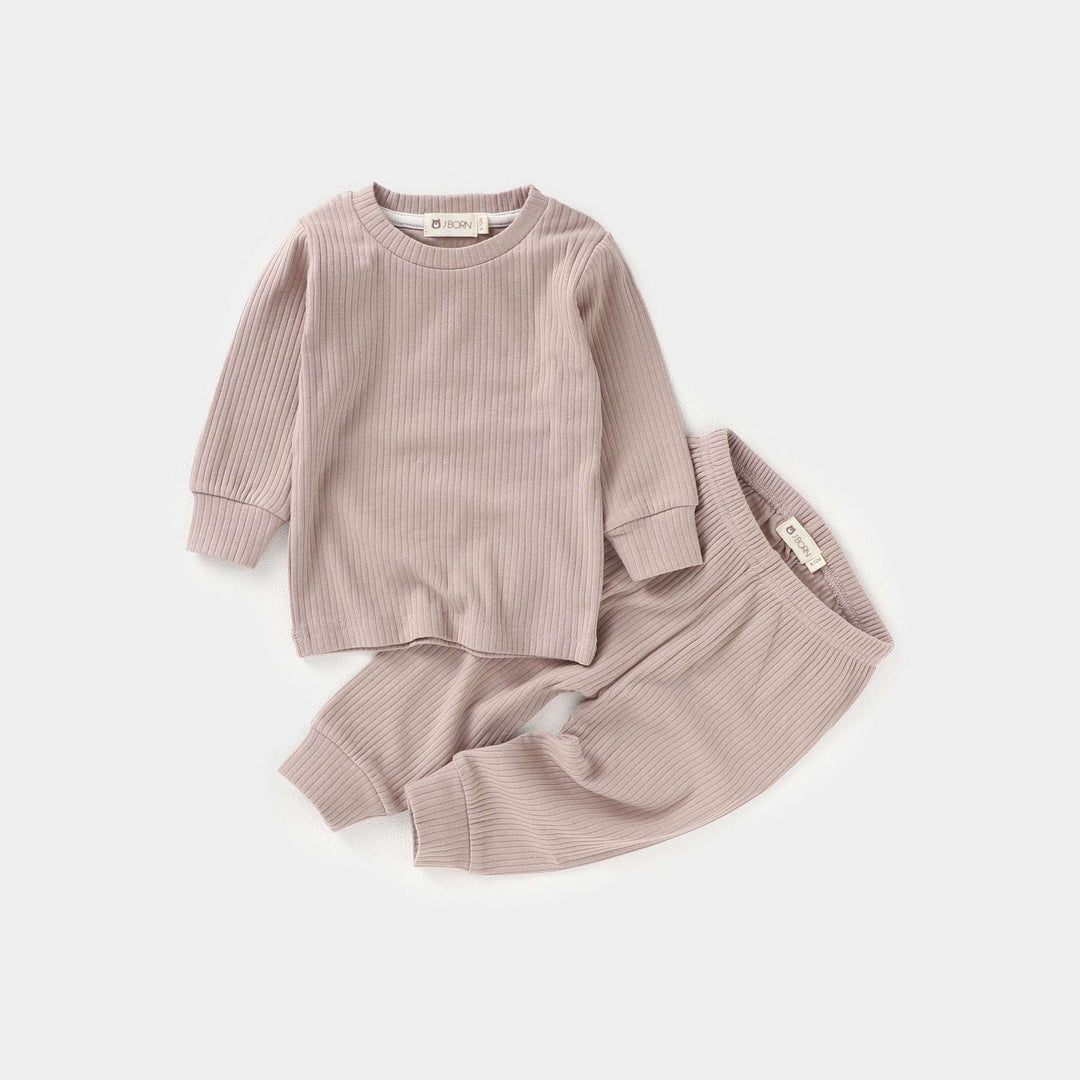 JBØRN Organic Cotton Ribbed Toddler Pyjamas Dusky Blush - Personalisable Baby Products Sold and Personalised by JustBørn
