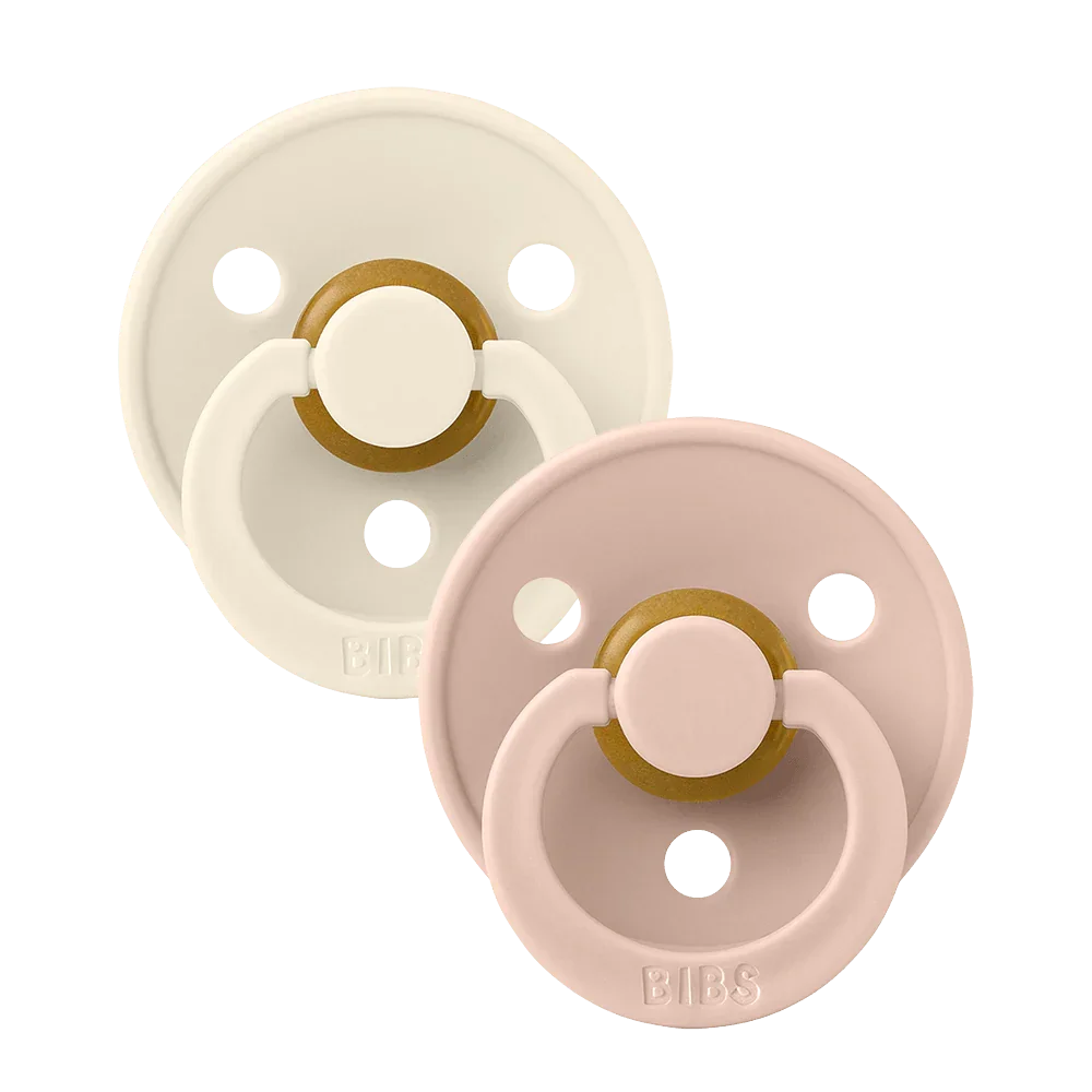 BIBS Colour Natural Rubber Latex Pacifiers (Size 3) | Personalisable 2-Pack | Blush & Ivory - Personalisable Baby Products Sold and Personalised by JustBørn