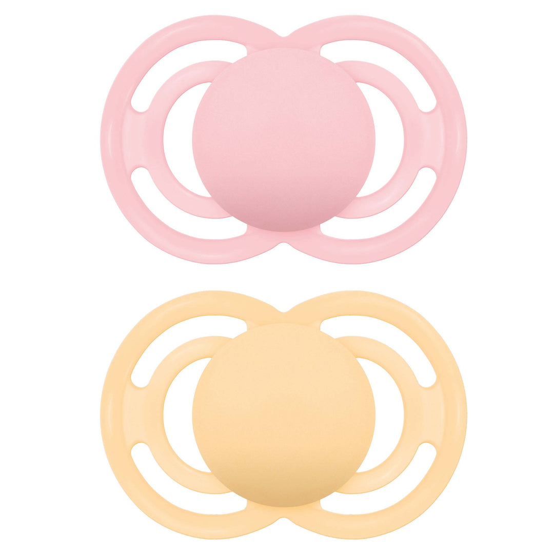 MAM Soother Perfect 6+ Months Baby Pink & Pink Cream No - Personalisable Baby Products Sold and Personalised by JustBørn