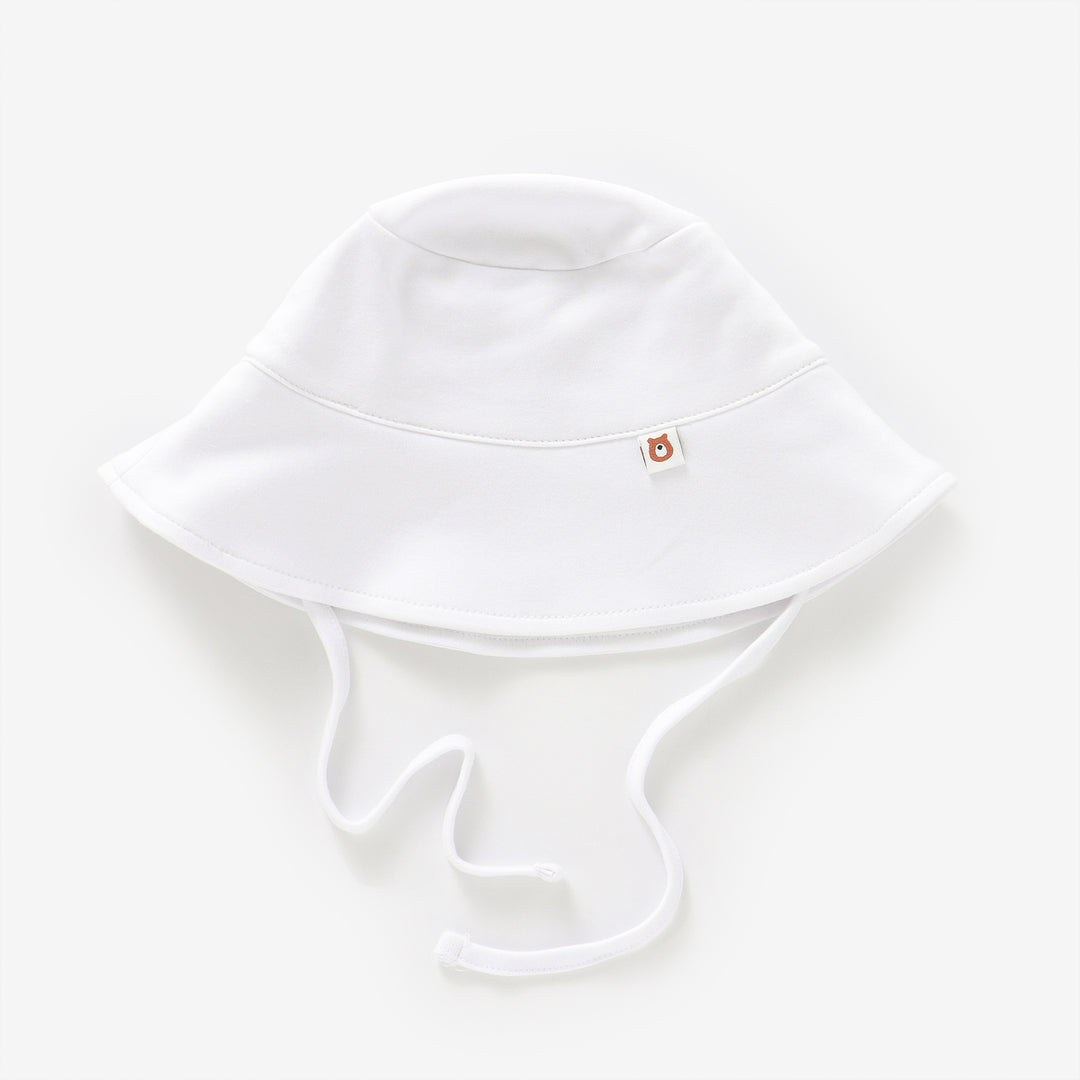 JBØRN Organic Cotton Baby Sun Hat Bright White - Personalisable Baby Products Sold and Personalised by JustBørn