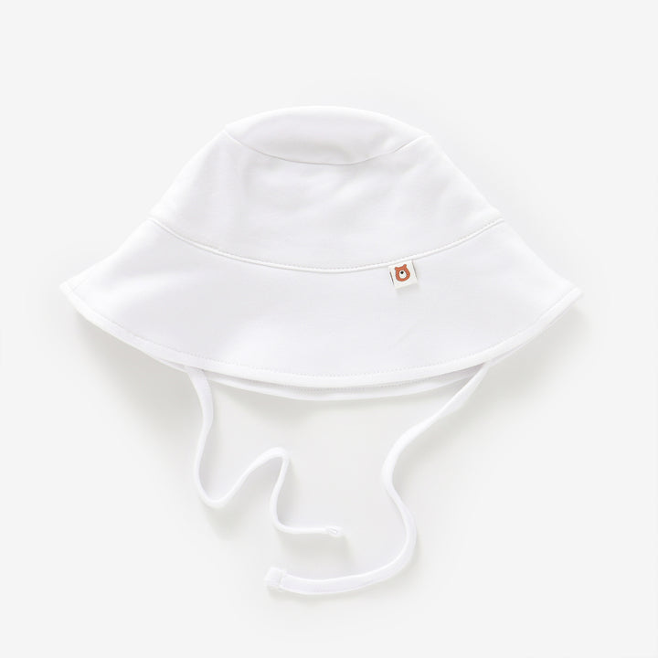 JBØRN Organic Cotton Baby Sun Hat Bright White - Personalisable Baby Products Sold and Personalised by JustBørn