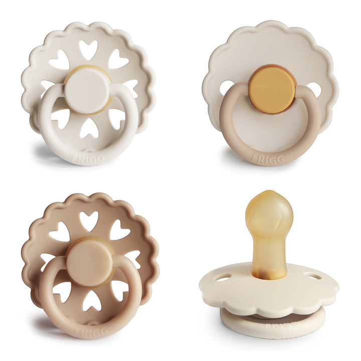 FRIGG Natural Rubber Latex Pacifier Pack of 4 - Personalisable Baby Products Sold and Personalised by JustBørn