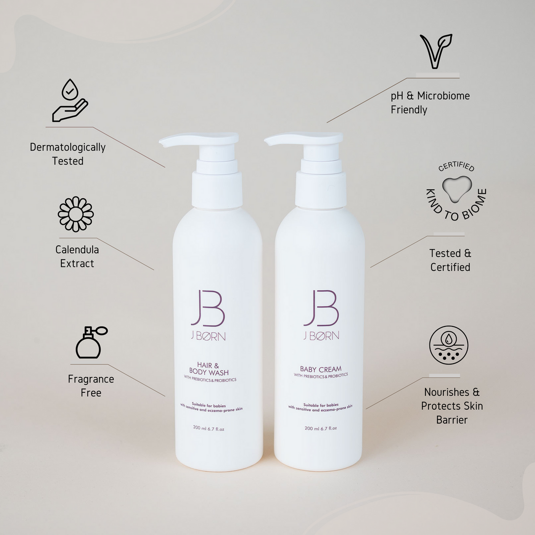 JBØRN Baby Spa Gift Set | Bathrobe, Brush Set & Skincare - Personalisable Baby Products Sold and Personalised by JustBørn