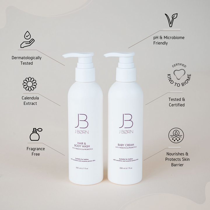 JBØRN Baby Spa Gift Set | Bathrobe, Brush Set & Skincare - Personalisable Baby Products Sold and Personalised by JustBørn