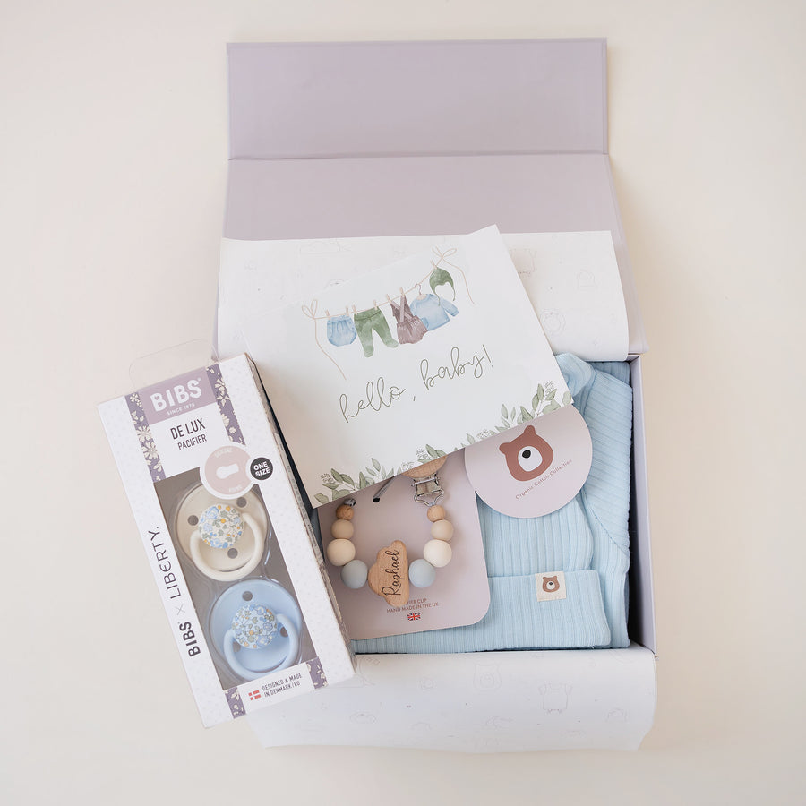 JBØRN Organic Cotton Baby Sleep Suit & Pacifiers Set | Baby Boy - Personalisable Baby Products Sold and Personalised by JustBørn