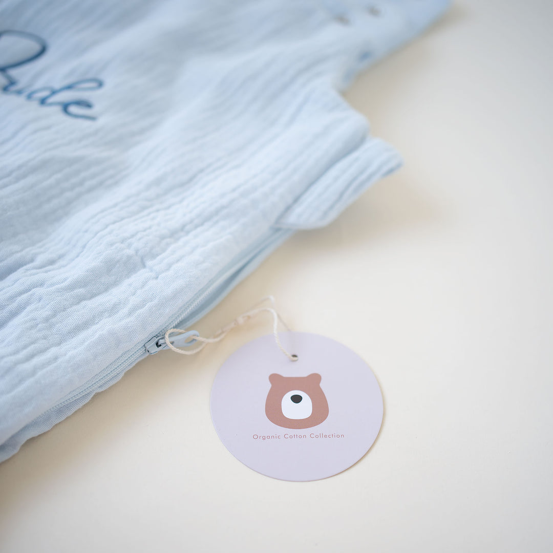 JBØRN Organic Cotton Muslin Sleep Bag | 0-6 Months - Personalisable Baby Products Sold and Personalised by JustBørn