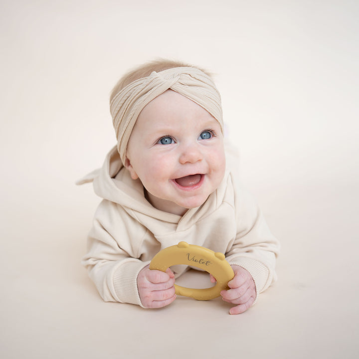 JBØRN Bear Teether Honey Yes - Personalisable Baby Products Sold and Personalised by JustBørn
