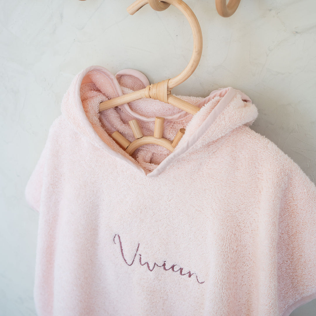 JBØRN Organic Cotton Hooded Poncho | 6 Months Up To 2 Years Blossom Yes - Personalisable Baby Products Sold and Personalised by JustBørn