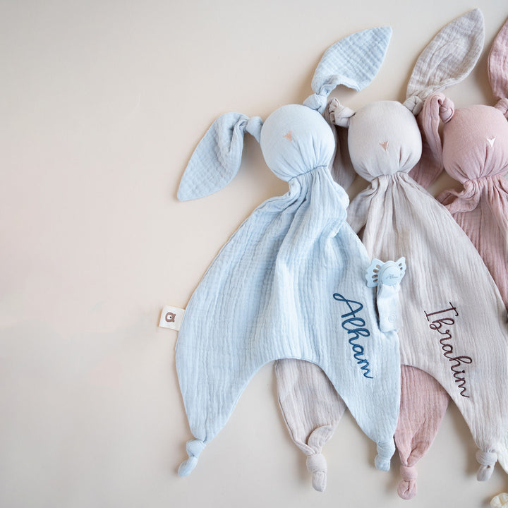 JBØRN Organic Cotton Bunny Comforter with Pacifier Loop - Personalisable Baby Products Sold and Personalised by JustBørn