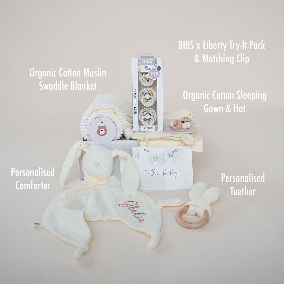 JBØRN Newborn Welcome Gift Set | JBØRN x BIBS x Liberty Collection - Personalisable Baby Products Sold and Personalised by JustBørn
