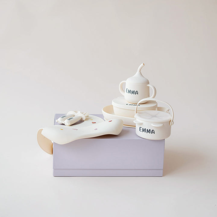 JBØRN Baby Weaning Full Essentials Gift Box Cakes Ivory - Personalisable Baby Products Sold and Personalised by JustBørn