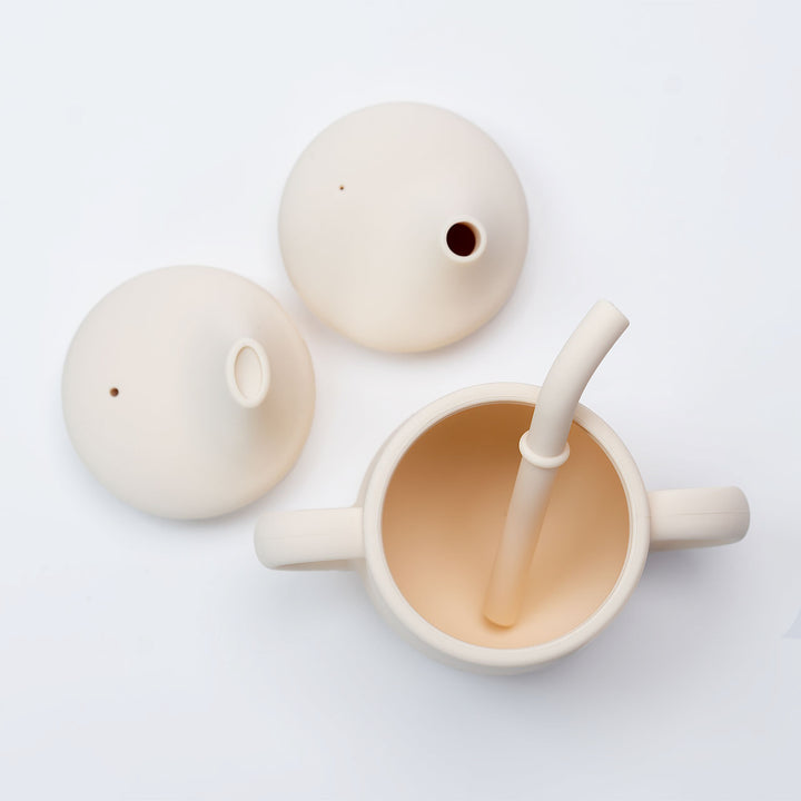 JBØRN 3-in-1 Drinking Cup Ivory No - Personalisable Baby Products Sold and Personalised by JustBørn