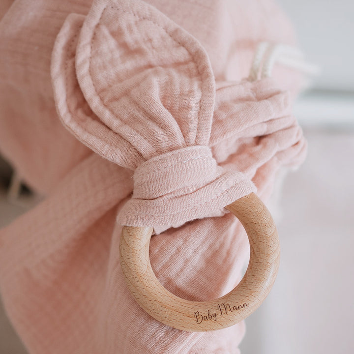 JBØRN Organic Cotton Bunny Comforter & Teether Set - Personalisable Baby Products Sold and Personalised by JustBørn