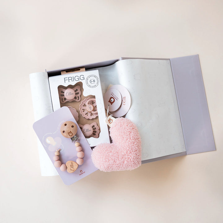JBØRN x FRIGG Baby Gift Set | Baby's First Pacifiers Pack & Holders Set - Personalisable Baby Products Sold and Personalised by JustBørn