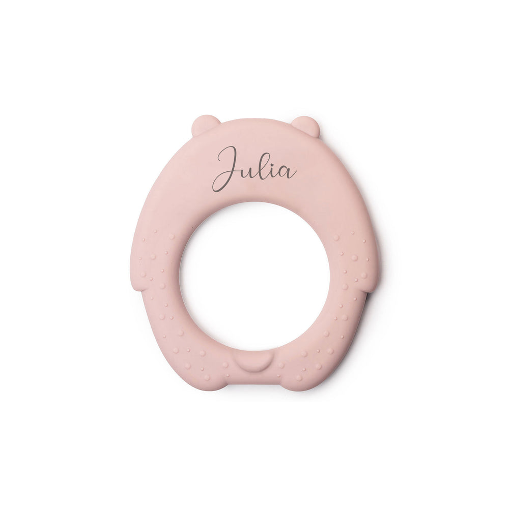 JBØRN Bear Teether Blush - Personalisable Baby Products Sold and Personalised by JustBørn