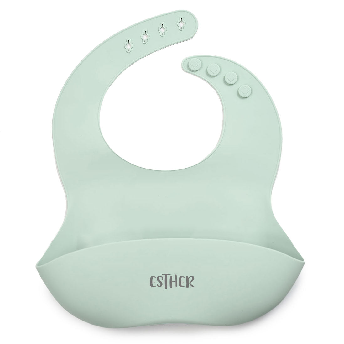 AMAZON FBA Silicone Baby Feeding Bib Seafoam - Personalisable Baby Products Sold and Personalised by JustBørn