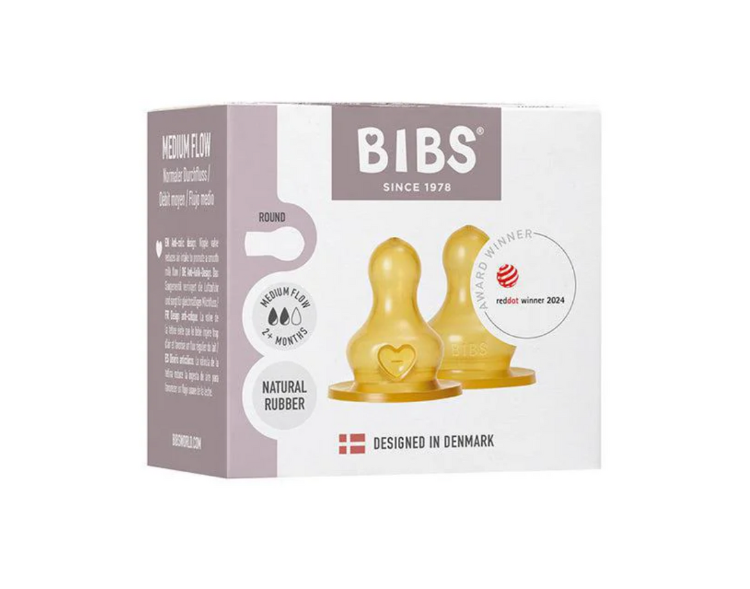 BIBS Bottle Nipple 2 Pack 2 Pack - Medium Flow - Personalisable Baby Products Sold and Personalised by JustBørn