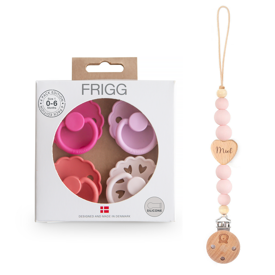 FRIGG Natural Rubber Latex Pacifier Pack of 4 - Personalisable Baby Products Sold and Personalised by JustBørn