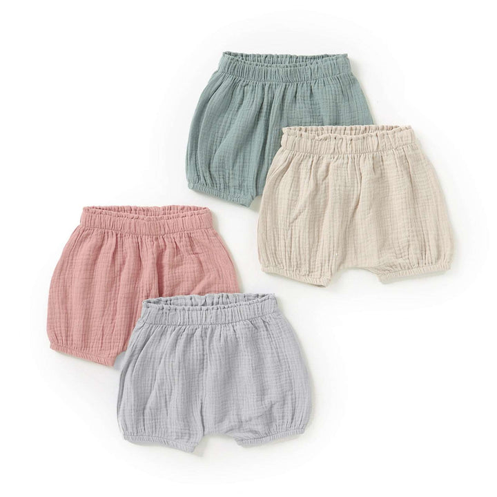 JBØRN Organic Cotton Muslin Baby Shorts - Personalisable Baby Products Sold and Personalised by JustBørn