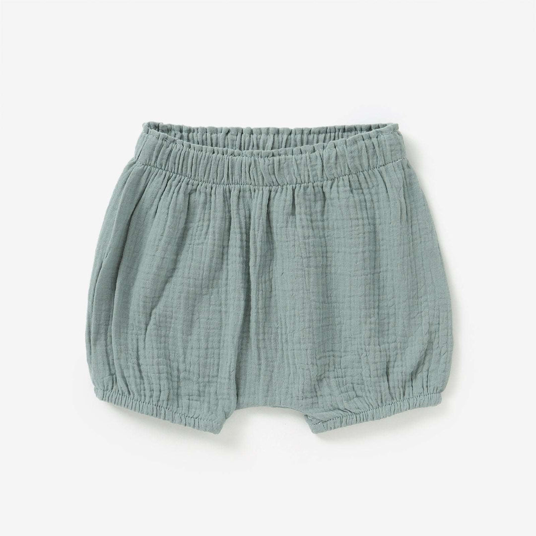 JBØRN Organic Cotton Muslin Baby Shorts Sage - Personalisable Baby Products Sold and Personalised by JustBørn