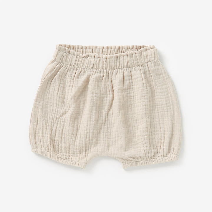 JBØRN Organic Cotton Muslin Baby Shorts Vanilla - Personalisable Baby Products Sold and Personalised by JustBørn