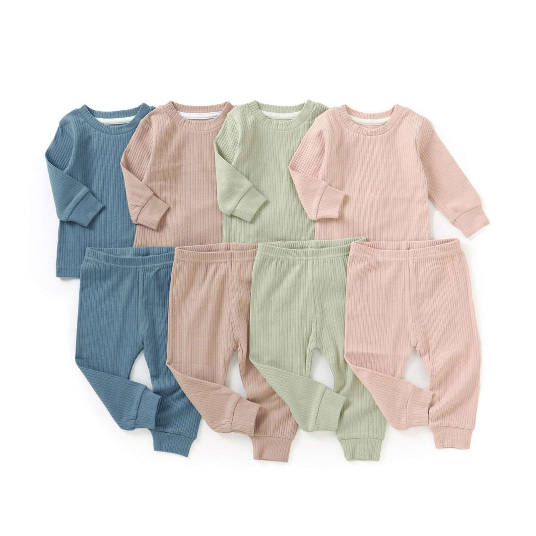 JBØRN Organic Cotton Ribbed Toddler Pyjamas - Personalisable Baby Products Sold and Personalised by JustBørn