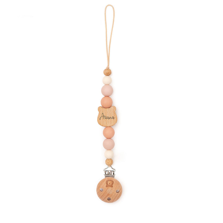 JBØRN Bear Pacifier Clip | Personalised Biscuit - Personalisable Baby Products Sold and Personalised by JustBørn