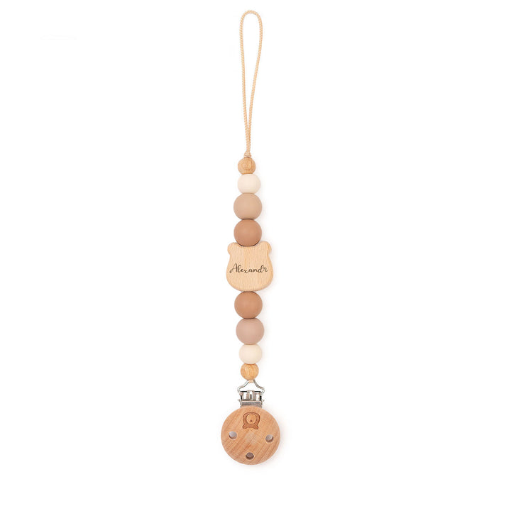 JBØRN Bear Pacifier Clip | Personalised Desert - Personalisable Baby Products Sold and Personalised by JustBørn