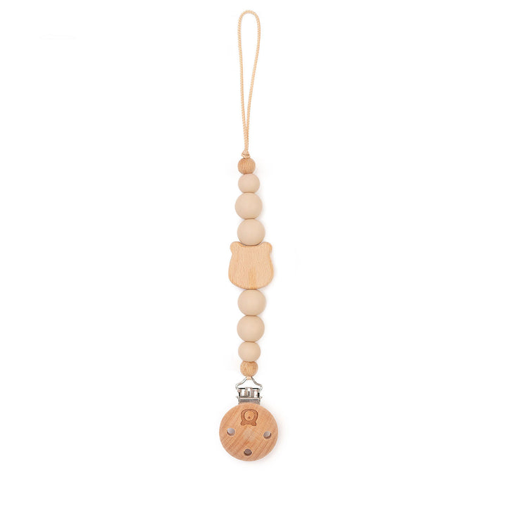 JBØRN Bear Pacifier Clip | Personalised Vanilla - Personalisable Baby Products Sold and Personalised by JustBørn