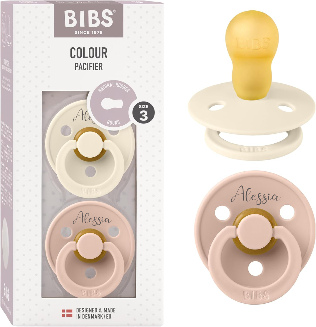 BIBS Colour Natural Rubber Latex Pacifiers (Size 3) | Personalisable - Personalisable Baby Products Sold and Personalised by JustBørn