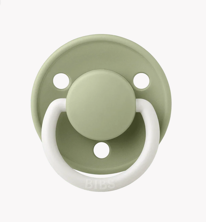 BIBS De Lux Silicone Pacifiers | One Size | Personalisable Sage Night Glow - Personalisable Baby Products Sold and Personalised by JustBørn