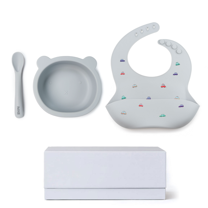 JBØRN Baby Weaning Basic Gift Box Cloud - Personalisable Baby Products Sold and Personalised by JustBørn