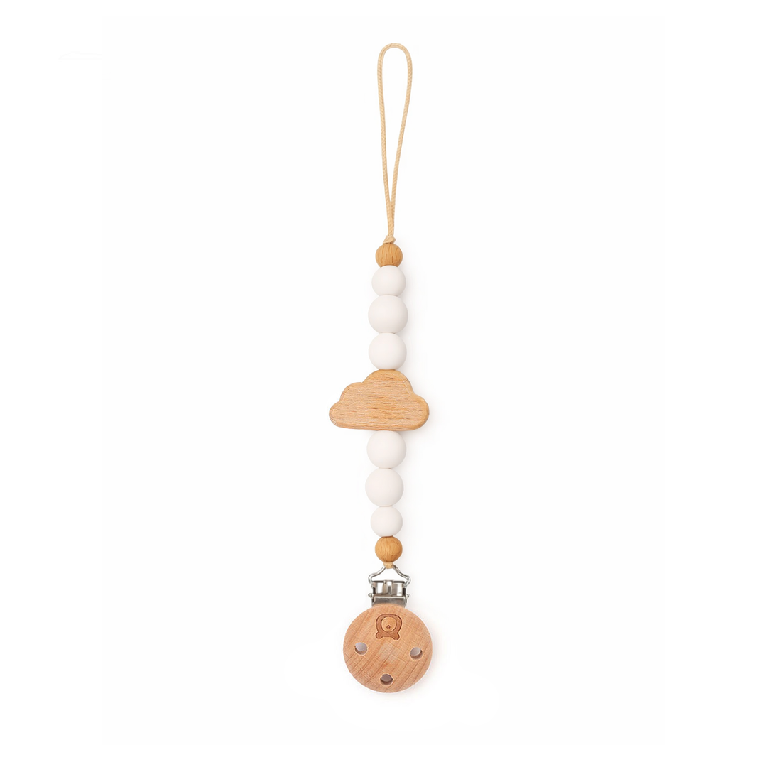 JBØRN Cloud Pacifier Clip White - Personalisable Baby Products Sold and Personalised by JustBørn